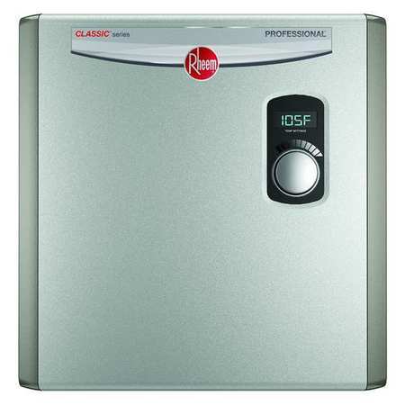 RHEEM 208/240VAC, Both Electric Tankless Water Heater, General Purpose, 59 Degrees to 140 Degrees F RTEX-24