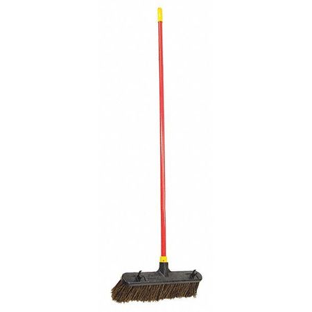Quickie 18 in Sweep Face Push Broom, Stiff, Natural, Brown 526