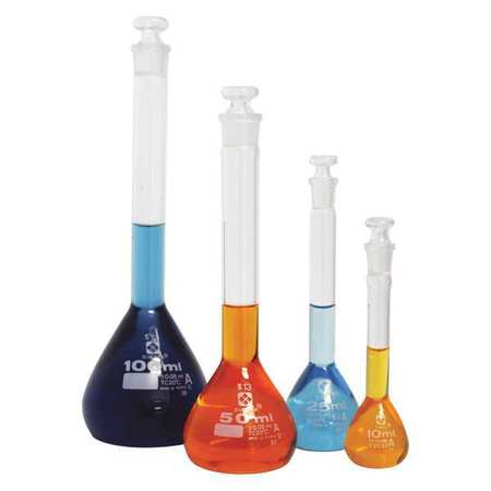 VEE GEE Volumetric Flask, Clear, 100mL, PK3 202GK-004