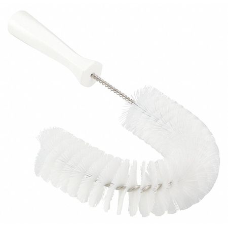 VIKAN 7 7/8 in W Hook Brush, Medium, 5 1/4 in L Handle, 15 1/2 in L Brush, White, Polypropylene 53725