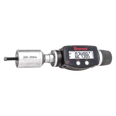 STARRETT Internal Micrometer, 0.200 to 0.250"Range 770BXTZ-250