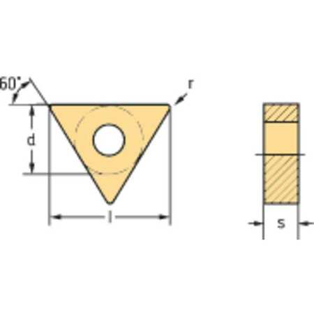 WALTER Triangle Turning Insert, Triangle, 1/2 in, TNMG, 0.8 mm, Carbide TNMG220408-MK5 WKK20S