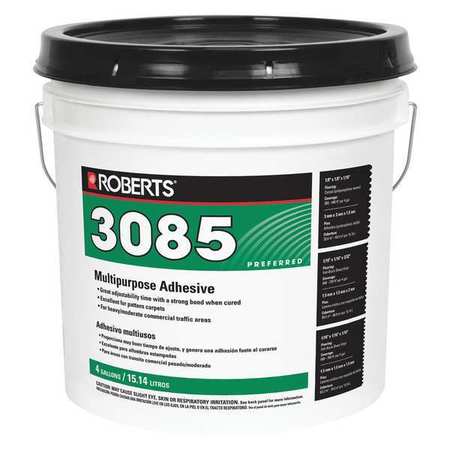 ROBERTS Adhesive, 3085 Series, Beige Tan, 4 gal, Pail 3085-4