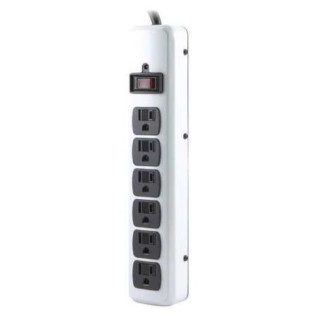 POWER FIRST Outlet Strip, 6 Outlets, Beige, 6 ft. Cord 36865