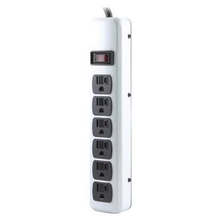 POWER FIRST Outlet Strip, 1 Outlet Row, 6 Outlets 36871