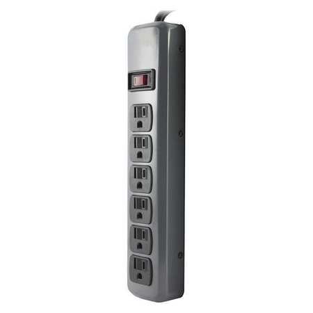 POWER FIRST Outlet Strip, 1 Outlet Row, 6 Outlets 36869
