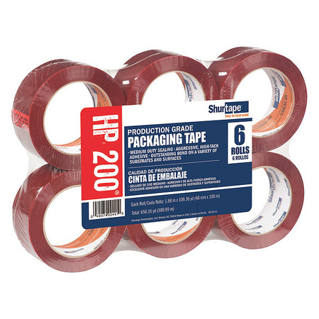 SHURTAPE Packaging Tape, 48mm W, 100m L, PK6 HP 200