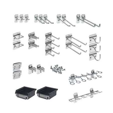 Triton Products 30 Pc. Steel Pegboard Hook & Bin Assortment for LocBoard (28 Asst Hooks & 2 Bins) LH3-Kit