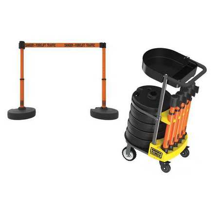 BANNER STAKES PLUS Cart Pkg w/Tray, Danger-Frklft Trffc PL4017T