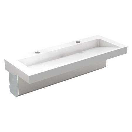 MERIDIAN Bathroom Sink, White, Rectangular, 48"x15" 3802-09-H1-OCC11