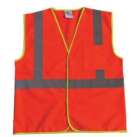 CONDOR U-Block Vest, Class1 Orange/Red, 4XL/5XL 53YK46