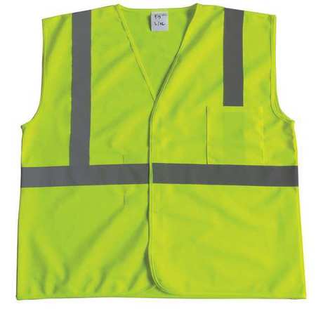 CONDOR U-Block Vest, Class2 Yellow/Grn, 4XL/5XL 53YL07