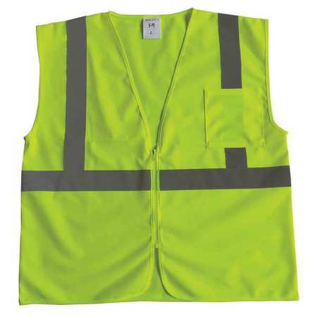 CONDOR U-Block Vest, Class2 Yellow/Grn, 2XL 53YL44