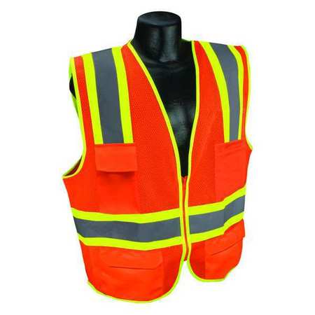 CONDOR High Visibility Vest, Orange/Red, L 53YM26