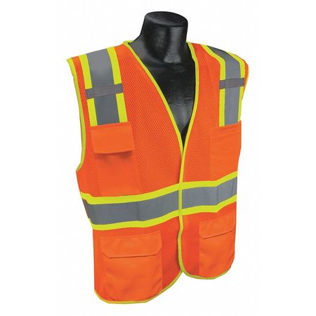 CONDOR High Visibility Vest, Orange/Red, S/M 53YN53