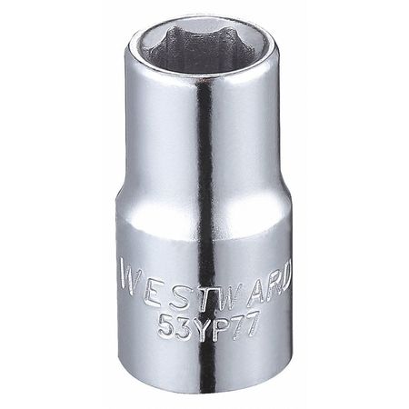 Westward 1/4 in Drive, 1/4" Hex SAE Socket, 6 Points 53YP77