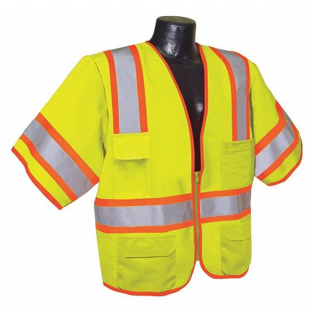 CONDOR High Visibility Vest, Yellow/Green, 2XL 53YP46