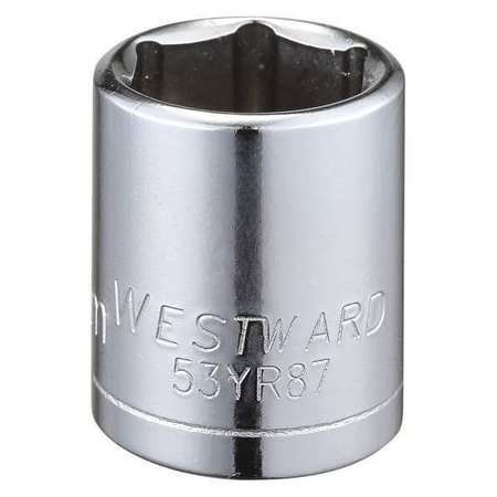 Westward 3/8 in Drive, 15mm Hex Metric Socket, 6 Points 53YR87