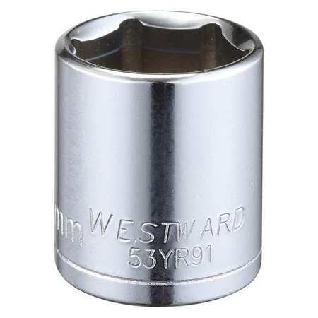 Westward 3/8 in Drive, 19mm Hex Metric Socket, 6 Points 53YR91