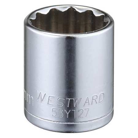 Westward 3/8 in Drive, 19mm Triple Square Metric Socket, 12 Points 53YT27