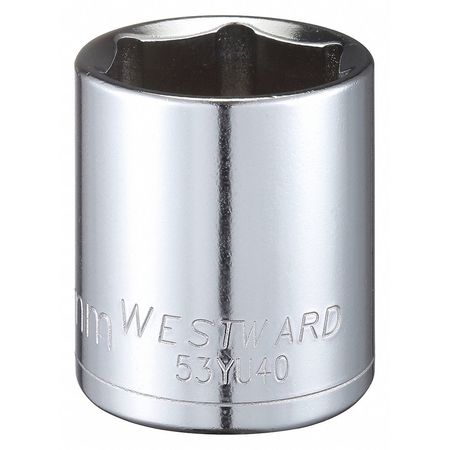 Westward 1/2 in Drive, 28mm Hex Metric Socket, 6 Points 53YU40
