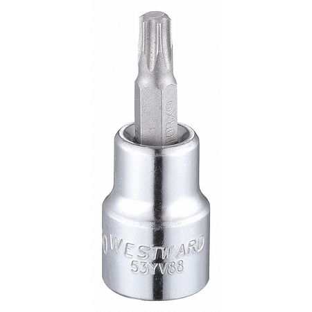 Westward 3/8 in Drive Torx(R) Socket Bit Metric T30 Tip, 1 7/8 in L 53YV88