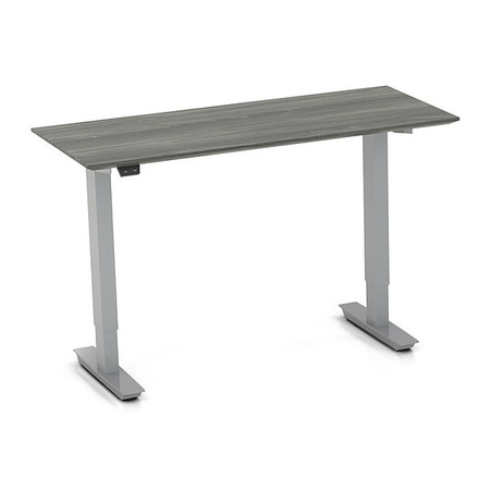 MAYLINE Adjustable Desk, 20" D, 48" W, 24-1/2" to 50" H, Gray Steel MNBDGH3LGS