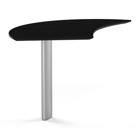 MAYLINE Curved Desk, 28" D, 47" W, 29-1/2" H, Mocha Laminate, MDF (Medium Density Fiberboard) - Platform MNEXTLLDC