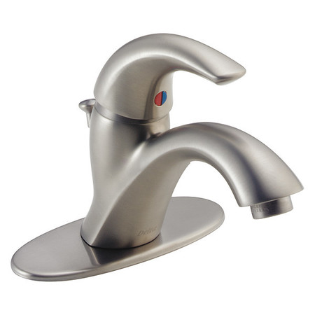 Delta Single Handle 1 or 3-hole 4" installation Hole Centerset Lavatory Faucet, Stainless 583LF-SSWF