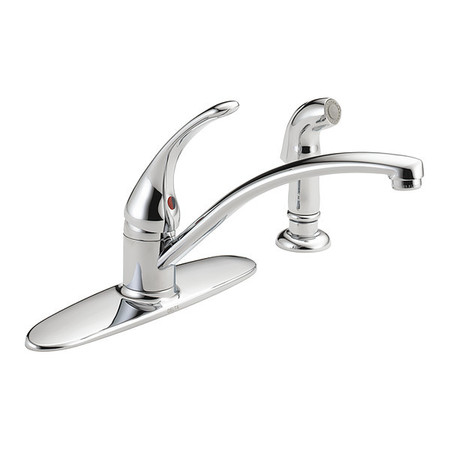 DELTA 4" Mount, Commercial 4 Hole Foundations, 1HdlKitchen, Faucet wSpray Chr B4410LF