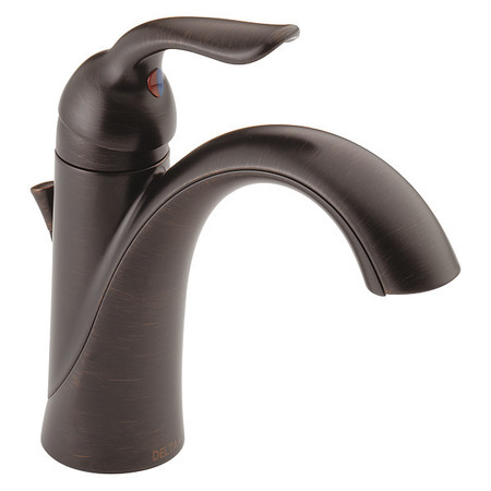 DELTA Single Handle 1 or 3 Hole Single Hole Lavatory Faucet, Venetian Bronze 538-RBMPU-DST