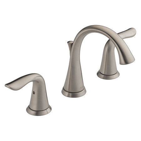 DELTA Dual Handle 4" to 16" Mount, 3-hole 4-16" installation Hole Widespread Lavatory Faucet, Stainless 3538-SSMPU-DST