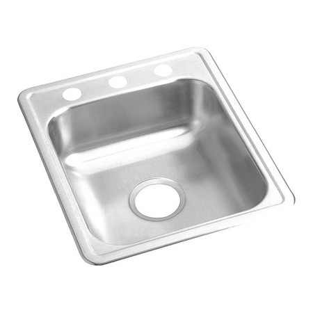 ELKAY 21 1/4 in W x 17 in L x 6 1/2 in H, Top Mount, Bathroom Sink D117213