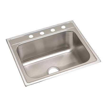 ELKAY Sink, Drop-In Mount, 4 Hole, Premium Highlighted Satin Finish DPC12522104