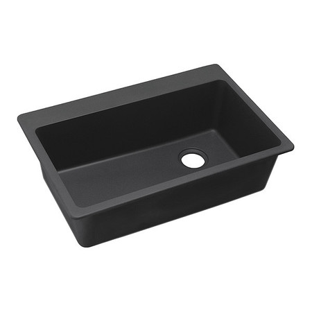 ELKAY Sink, Drop-In Mount, Pre-scored for up to 7 Hole, Black Finish ELG13322BK0