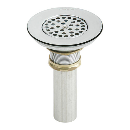 ELKAY 1-1/2" O.D Pipe Dia., Nickle-Plated Brass, Drain, Vandal-resistant Strainer and Tailpiece LKVR18B