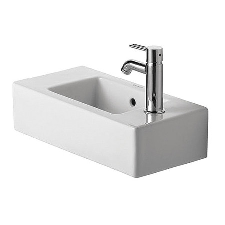 DURAVIT Bath Sink w/2-Pre-Punched Holes, 19-5/8" 07035000001