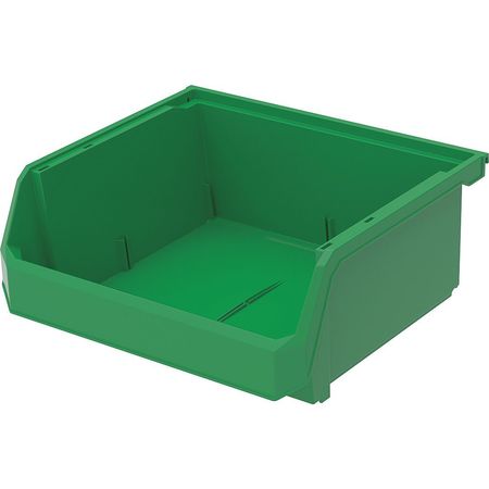 Zoro Select 50 lb Hang and Stack Storage Bin, Plastic, Green HSN250GREENG