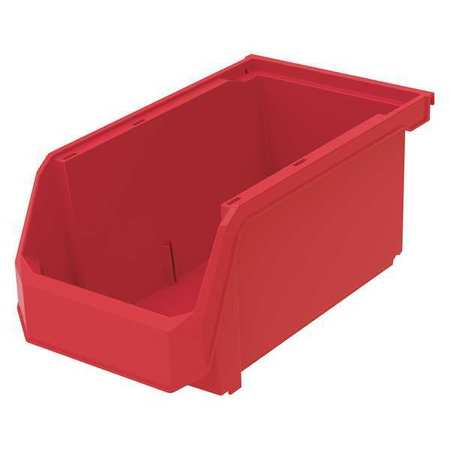 Zoro Select 40 lb Hang and Stack Storage Bin, Plastic, Red HSN240REDG