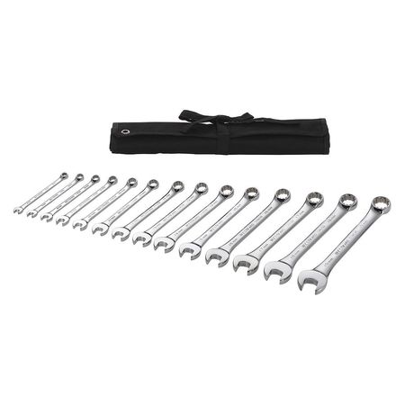 WESTWARD Combination Wrench Set, 14 Pieces, 12 Pts 54DF99