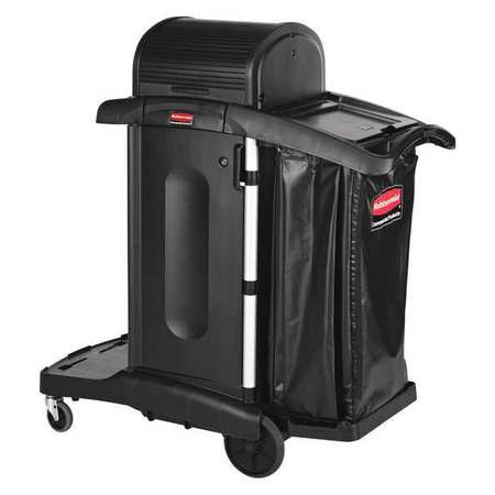 RUBBERMAID COMMERCIAL Janitor Cart, Rubber Caster, 3 Shelves 1861427