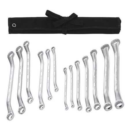 WESTWARD Box End Wrench Set, 13 Pieces, 12 Pts 54DG06