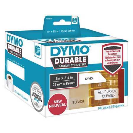 Dymo Label Tape, Black/White, Labels/Roll: 700 1933081