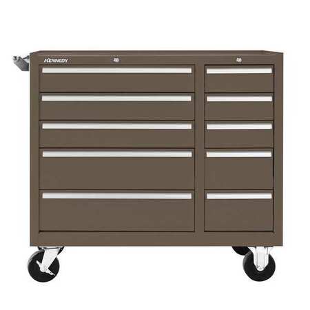 KENNEDY K1800 Series Rolling Tool Cabinet, 10 Drawer, Brown, Steel, 39-1/2 in W x 18 in D x 35 in H 310XB