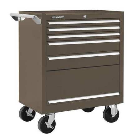 Kennedy K2000 Series Rolling Tool Cabinet, 5 Drawer, Brown, Steel, 29 in W x 20 in D x 35 in H 295XB