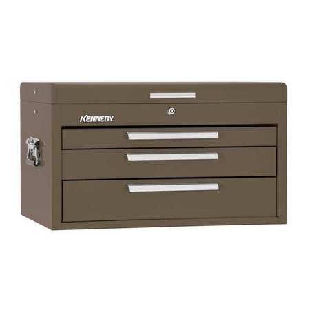 KENNEDY Signature Series Top Chest, 3 Drawer, Brown, Steel, 26 in W x 12 in D x 14-3/4 in H 263B