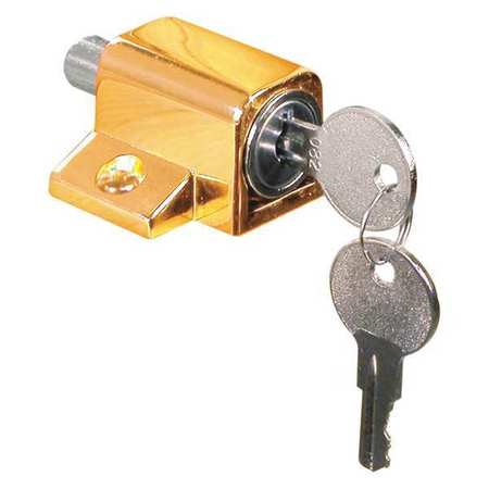 Primeline Tools Keyed Sash Lock, 9/16 in. Projection, Diecast, Brass Plated Finish (Single Pack) U 9863