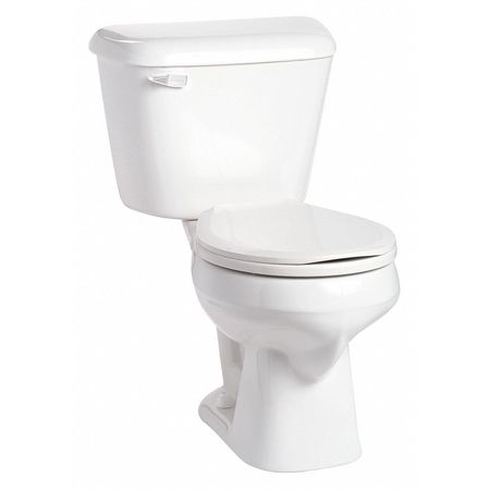 Mansfield Tank Toilet, 1.28 gpf, Gravity Fed Single Flush, Floor Mount, Round, White 130.3173.WHT
