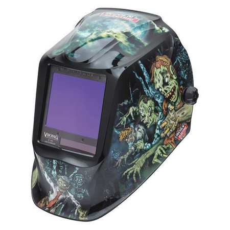 LINCOLN ELECTRIC Welding Helmet, Zombie Graphic, Black/Blue K4158-4