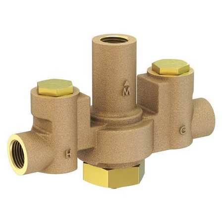 ACORN CONTROLS Mixing Valve, Brass, 12 gpm Flow, 1/2"Inlet ST7069
